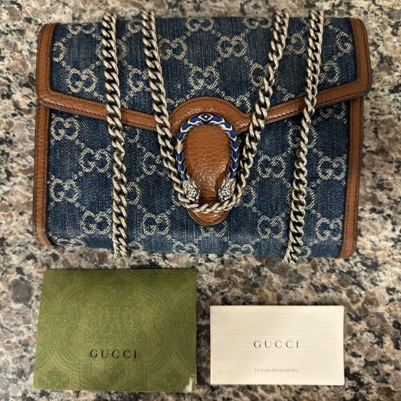 Gucci Handbags - Gucci GG Web Supreme Dionysus Denim Blue Crossbody Bag - VWG 336951